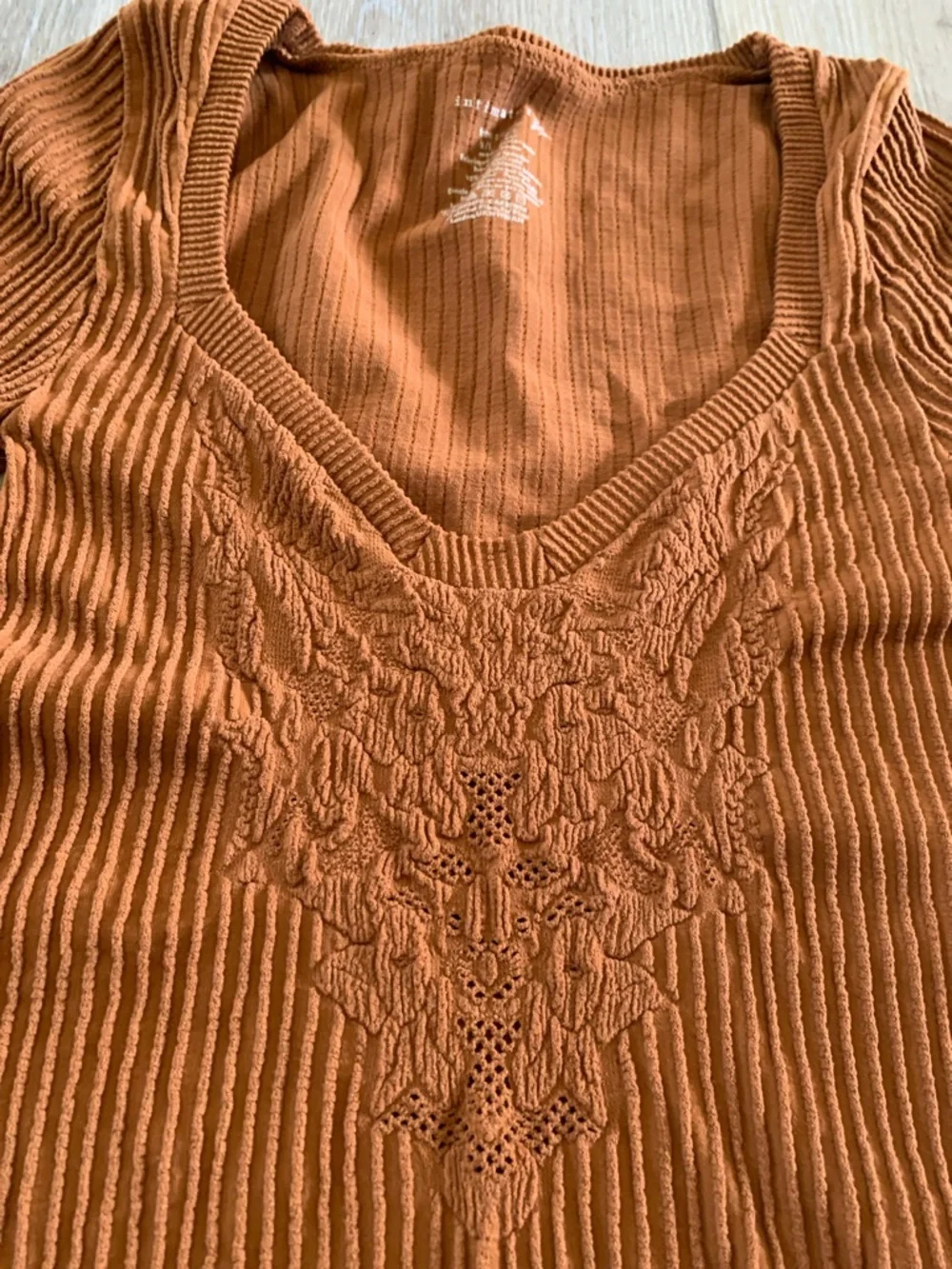 FREE PEOPLE Dynamic Duo Ribbed Long Sleeve NWT Smoked Topaz Brown